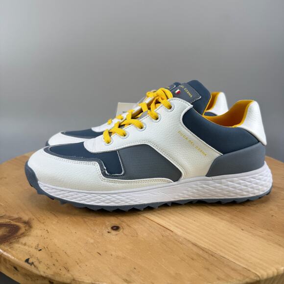 Duca Del Cosma Pagani Golf Shoes Mens Size 7.5-8 (41) Blue White Yellow NEW $239 - Picture 3 of 9